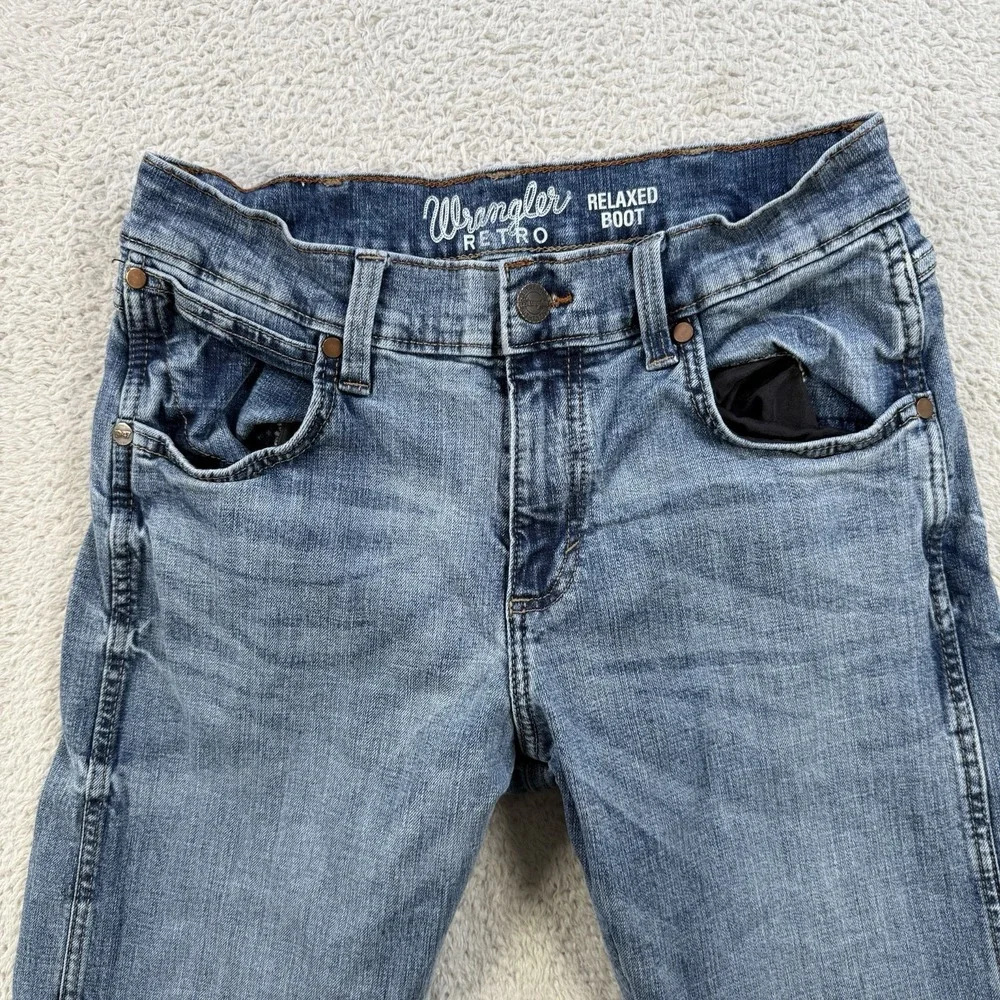 Wrangler Retro Jean Men 30x30 (Fit 29x28) Relaxed Boot Blue Denim Cowboy Western - Picture 2 of 8